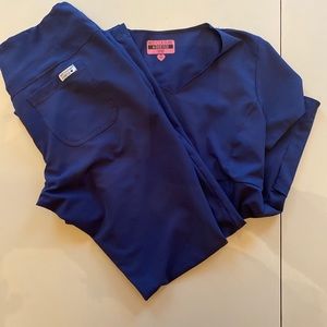 Med Couture Navy Scrub Set Slim Cut